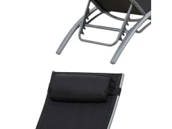 Conjunto De 2 Cadeiras De Conves Galapagos Em Têxtileno Preto - Aluminio Cinzento