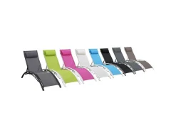 Conjunto De 2 Cadeiras De Conves Galapagos Verde Têxtilene - Aluminio Branco