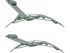 Conjunto De 2 Cadeiras De Conves Galapagos Em Salvia Verde Têxtilene - Salvia Verde Aluminio
