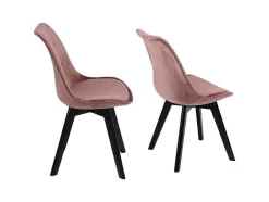 Conjunto De 4 Cadeiras De Veludo Nora Rosa Com Almofada