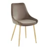 Conjunto De 2 Cadeiras Em Veludo E Metal Dourado Cor Taupe - Masurie