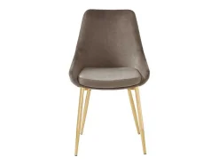 Conjunto De 2 Cadeiras Em Veludo E Metal Dourado Cor Taupe - Masurie