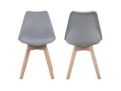 Conjunto De 4 Cadeiras Escandinavas Cinzentas Nora Com Almofada