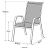Conjunto De 6 Cadeiras Marbella Em Taupe Têxtilene - Aluminio Branco