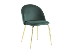 Conjunto De 6 Cadeiras Melbourne - Veludo E Metal Dourado - Verde