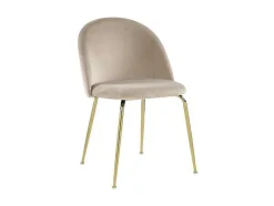 Conjunto De 2 Cadeiras Melbourne - Veludo E Metal Dourado - Bege