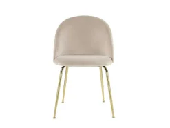 Conjunto De 2 Cadeiras Melbourne - Veludo E Metal Dourado - Bege