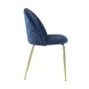 Conjunto De 2 Cadeiras Melbourne - Veludo E Metal Dourado - Azul