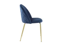 Conjunto De 2 Cadeiras Melbourne - Veludo E Metal Dourado - Azul