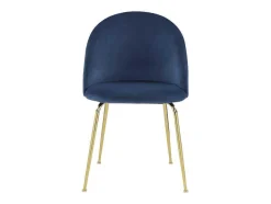 Conjunto De 2 Cadeiras Melbourne - Veludo E Metal Dourado - Azul