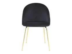 Conjunto De 2 Cadeiras Melbourne - Veludo E Metal Dourado - Preto
