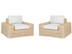 Conjunto De 2 Cadeiroes De Jardim Em Resina Entrelacada - Obidos