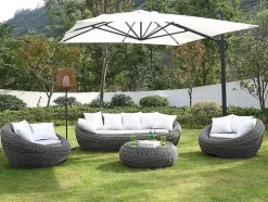 Conjunto De 2 Cadeiroes De Jardim Em Resina Entrancada Cor Cinza - Whiteheaven