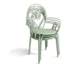 Conjunto De 4 Cadeiroes De Jardim Empilhaveis Em Metal Estilo Ferro Forjado Cor Verde Amendoa - Guermantes