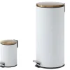 Conjunto De 2 Caixotes Do Lixo Com Pedal Em Inox De 30 L E 3 L Cor Branco E Dourado - Pira