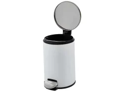 Conjunto De 2 Caixotes Do Lixo Com Pedal Em Inox De 30 L E 3 L Cor Branco E Dourado - Pira
