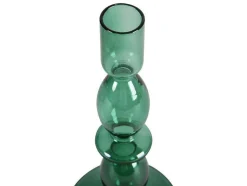 Conjunto De 2 Castiçais D. 9 X A. 21 Cm E D. 9 E A. 18,5 Cm Vidro Verde - Kandie