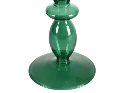 Conjunto De 2 Castiçais D. 9 X A. 21 Cm E D. 9 E A. 18,5 Cm Vidro Verde - Kandie