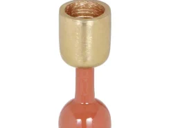 Conjunto De 2 Castiçais Em Aluminio Esmaltado A. 26,5 Cm X A. 22 Cm Terracota - Parina