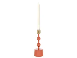 Conjunto De 2 Castiçais Em Aluminio Esmaltado A. 26,5 Cm X A. 22 Cm Terracota - Parina