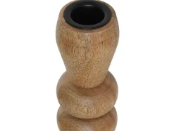 Conjunto De 2 Castiçais Em Madeira De Mangueira A.23 Cm Natural - Fainin