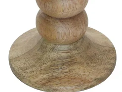 Conjunto De 2 Castiçais Em Madeira De Mangueira A.23 Cm Natural - Fainin
