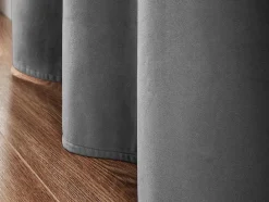Conjunto De 2 Cortinas Em Veludo 140 X 260 Cm Cinza - Ahtari