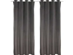 Conjunto De 2 Cortinas Luxe - Veludo De Poliester - 140X260 Cm - Cinza