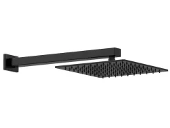 Conjunto De Duche Encastravel Com Torneira Misturadora Termostatica E Suporte De Parede Regulavel Preto Mate - Terek