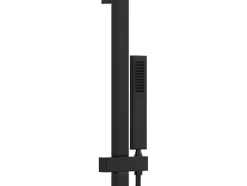 Conjunto De Duche Encastravel Com Torneira Misturadora Termostatica E Suporte De Parede Regulavel Preto Mate - Terek