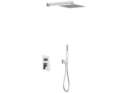 Conjunto De Duche Encastravel Com Torneira Misturadora Mecanica Cor Niquel Escovado - Tocantis