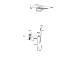 Conjunto De Duche Encastravel Com Torneira Misturadora Mecanica Cor Niquel Escovado - Tocantis