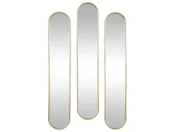 Conjunto De 3 Espelhos Ovais Em Metal De L.23 X A.120 Cm Cor Dourado - Jaylen