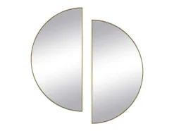 Conjunto De 2 Espelhos Semicirculo Design Em Metal C50 X A100 Cm Dourado - Gavra