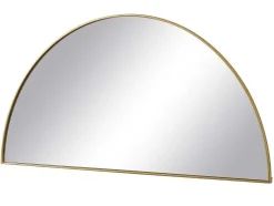 Conjunto De 2 Espelhos Semicirculo Design Em Metal C50 X A100 Cm Dourado - Gavra