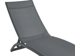 Conjunto De 2 Espreguiçadeiras Com Varias Posicoes Aluminio E Têxtileno Antracite - Saranda De Mylia