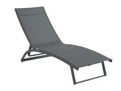 Conjunto De 2 Espreguiçadeiras Com Varias Posicoes Aluminio E Têxtileno Antracite - Saranda De Mylia