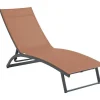 Conjunto De 2 Espreguiçadeiras Com Varias Posicoes Aluminio E Têxtileno Terracota - Saranda De Mylia