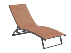 Conjunto De 2 Espreguiçadeiras Com Varias Posicoes Aluminio E Têxtileno Terracota - Saranda De Mylia