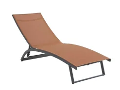 Conjunto De 2 Espreguiçadeiras Com Varias Posicoes Aluminio E Têxtileno Terracota - Saranda De Mylia