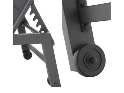 Conjunto De 2 Espreguiçadeiras Barbados Em Têxtileno Preto - Aluminio Cinzento Antracite