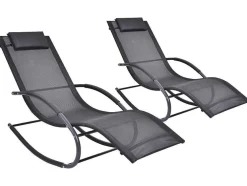 Conjunto De 2 Espreguiçadeiras - Antracite - Lombok