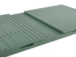 Conjunto De Jantar De Jardim Em Aluminio, Uma Mesa Extensivel 180/240 Cm E 8 Cadeiroes Empilhaveis Com Apoios De Braco Em Acacia Verde-Amendoa - Nauru
