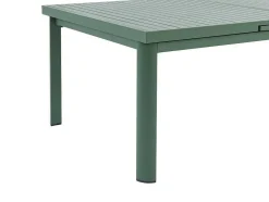 Conjunto De Jantar De Jardim Em Aluminio, Mesa Extensivel 180/240Cm, 6 Cadeiroes Empilhaveis Com Apoios De Bracos Em Acacia Verde-Amendoa - Nauru