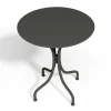 Conjunto De Jantar De Jardim Em Metal, Uma Mesa D. 60 Cm E 2 Cadeiras Empilhaveis, Cinzento-Escuro - Mirmande