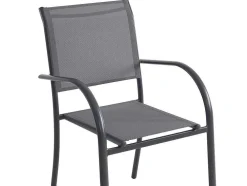 Conjunto De Jardim Em Aluminio, Uma Mesa C. 150 Cm E 6 Cadeiroes, Cinzento Antracite - Jolane
