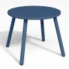Conjunto De Jardim Em Metal, 2 Cadeiroes Baixos Empilhaveis E Mesas De Encaixar, Azul-Escuro - Mirmande