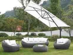 Conjunto De Jardim Em Resina Entrancada: Sofá, 2 Cadeiroes E Mesa De Centro - Whiteheaven