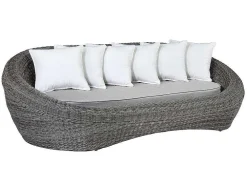 Conjunto De Jardim Em Resina Entrancada: Sofá, 2 Cadeiroes E Mesa De Centro - Whiteheaven