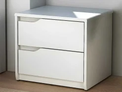 Conjunto De 2 Mesas De Cabeceira, 2 Gavetas, Mdf Branco - Lucile Ii